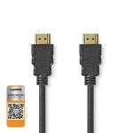Billede af Premium High Speed HDMI kabel med Ethernet Stik 4K@60Hz 18 Gbps 1.00 m Runde PVC Sort Plastikpose
