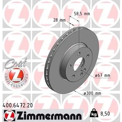 Billede af Bremseskive ZIMMERMANN 400.6472.20