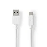 Billede af USB kabel 3.2 Gen 1 A Han Type C 5 Gbps 60 W Nikkelplateret 2.00 m Runde PVC Hvid Box