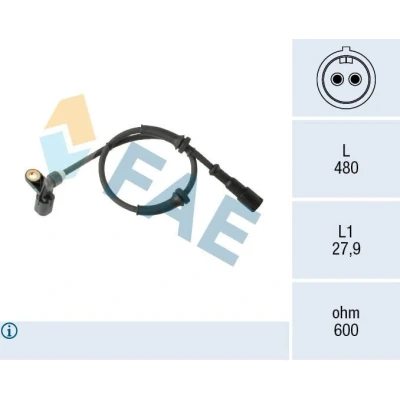 Billede af FAE 78574 ABS Sensor Induktiv 2 480 RENAULT: TWINGO 1
