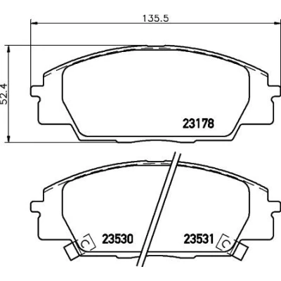 Billede af HELLA 8DB 355 009 731 Bremseklodser med akustisk advarsel for slid tilbehør HONDA: CIVIC 8 Hatchback, 7 Hatchback