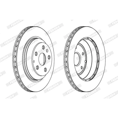 Billede af FERODO PREMIER Coat+ disc DDF1855C 1 Bremseskiver 358 28 5 ventileret uden skruer PORSCHE: Cayenne, AUDI: Q7