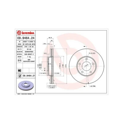Billede af MAGNETI MARELLI Bremseskive MAZDA: 3 Hatchback, Sedan, 5 278, 278mm 25mm 72mm indvendigt ventileret højkarboniseret 360406056700 DF0567,BP4Y3325XB