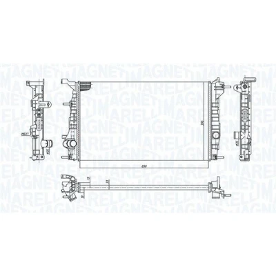 Billede af MAGNETI MARELLI 350213199200 Radiator 650mm 368mm 26mm Loddet køleripper RENAULT: GRAND SCENIC 3, MEGANE 3 Grandtour