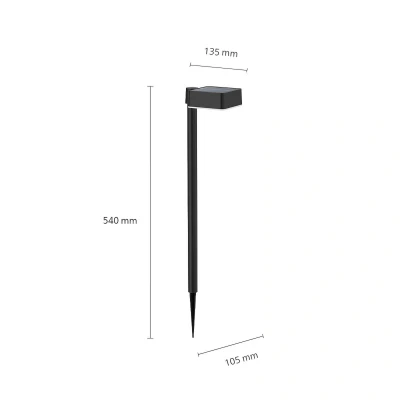 Billede af Solcelle havelys Philips Vynce 1,5 W 10,5 x 13,5 54 cm Sort Plastik