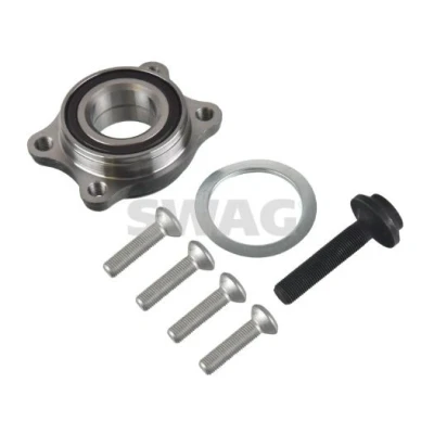 Billede af SWAG 33 10 3592 Hjullejesæt bagaksel med integreret magnetisk sensorring, ABS sensorring 85 Skråkugleleje AUDI: A8 D3