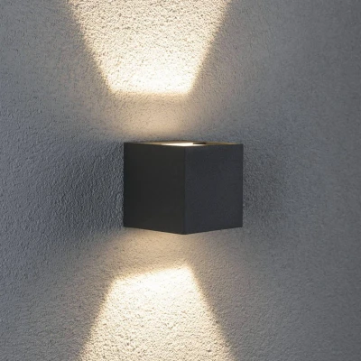 Billede af Paulmann Cybo LED udendørs væglampe, 2.700 K, 8 x cm, grå
