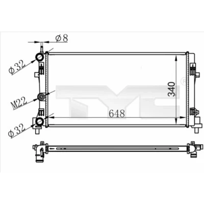Billede af TYC 737 0074 Radiator 648 340 23 Mekanisk fuget køleripper VOLKSWAGEN: Polo VI