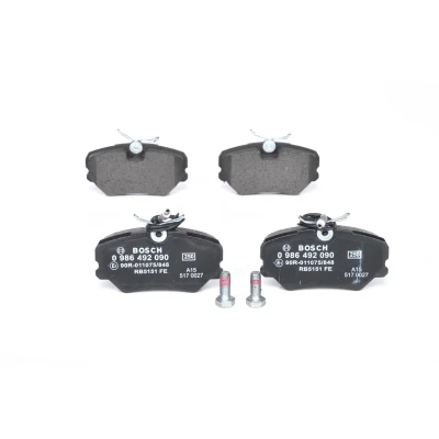 Billede af BOSCH 0 986 492 090 Bremseklodser Low Metallic med indbygget slidsensor monteringsvejledning, anti knirke plade, skruer