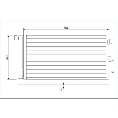 Billede af VALEO 818005 Kondensator med tørrer Aluminium 312 R 134a FIAT: Panda II Hatchback