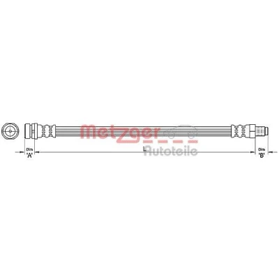 Billede af METZGER 4110368 Bremseslange 383 VOLVO: V50, S40 II, C30, CITROËN: Berlingo / First I