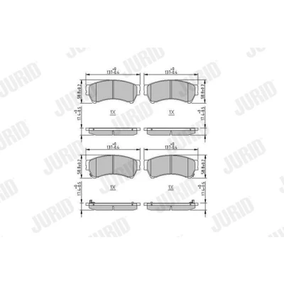 Billede af JURID 572628J Bremseklodser med akustisk advarsel for slid uden tilbehør MAZDA: 6 Stationcar, Hatchback, Sedan