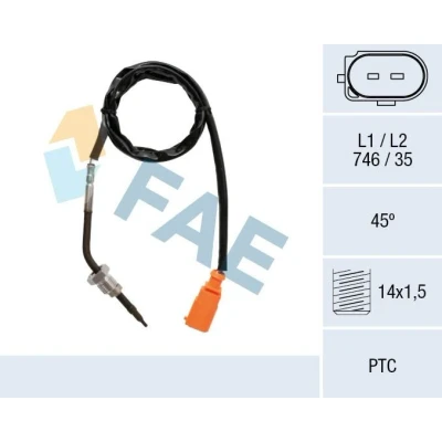 Billede af FAE 68035 Sensoren efter partikelfilter VOLKSWAGEN: Polo V Hatchback, SEAT: Ibiza 4 ST,