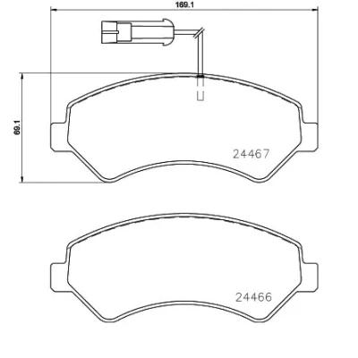 Billede af BREMBO P 23 161 Bremseklodser Inkl. slidadvarselskontakt med bremsecaliperskruer tilbehør FIAT: Ducato III Ladvogn / Chassis, Bus