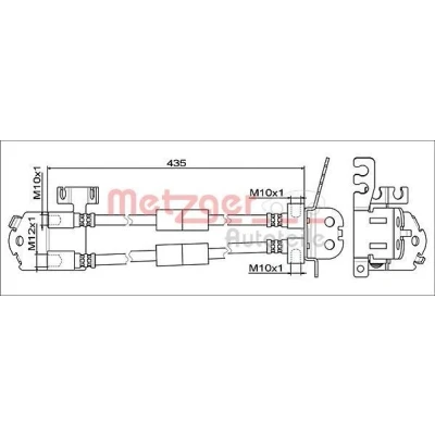 Billede af METZGER 4111812 Bremseslange bagaksel, midten 435
