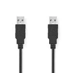 Billede af USB kabel 2.0 A han 480 Mbps Nikkelplateret 2.00 m Runde PVC Sort Box