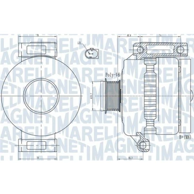 Billede af MAGNETI MARELLI 063731923010 Generator 14V 150A FORD: MONDEO 4 Turnier, S Max Mk1, Galaxy Mk2 MPV