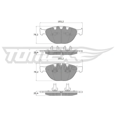 Billede af TOMEX brakes TX 17 37 Bremseklodser foraksel Forberedt til slidindikator BMW: 5 Touring, Sedan, 7