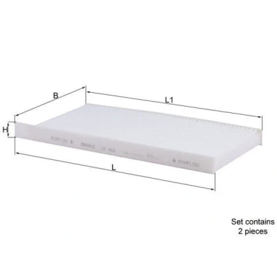 Billede af MAHLE ORIGINAL LA 468/S Kabinefilter Partikelfilter 280,0 108 19,0 RENAULT: MASTER 3, 3 Kasten, Kangoo II Express, MERCEDES BENZ: Citan Van