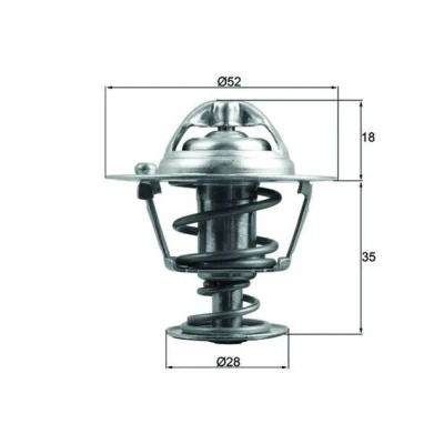 Billede af MAHLE ORIGINAL TX 184 78D Termostat 78oC 52mm med pakning HONDA: CIVIC 7 Hatchback, 6 4 Hatchback