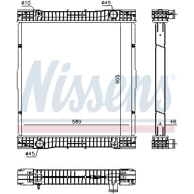 Billede af NISSENS 67184 Radiator Aluminium 605 589 48 uden ramme Loddet køleripper