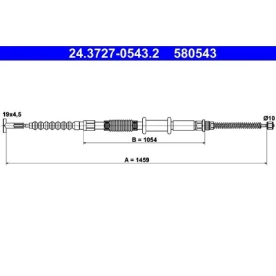 Billede af ATE 24.3727 0543.2 Håndbremsekabel 1459
