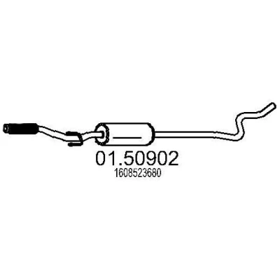 Billede af MTS 01.50902 Midterste Lyddæmper 2100 PEUGEOT: 208 I Hatchback