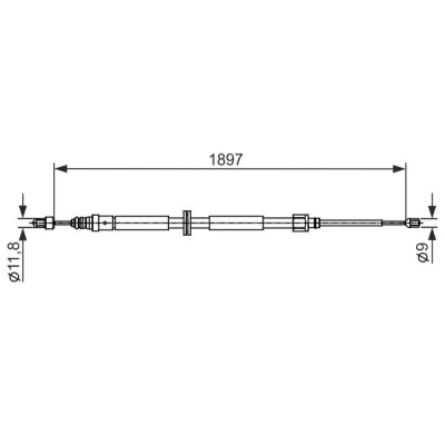 Billede af BOSCH 1 987 482 433 Håndbremsekabel 1897 RENAULT: SCENIC 3