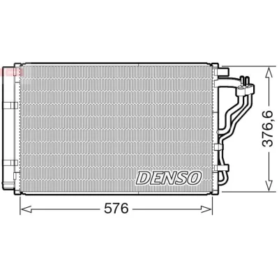Billede af DENSO DCN43008 Kondensator med tørrer R 134a KIA: cee‘d II Sportswagon, Hatchback, HYUNDAI: i30 Hatchback