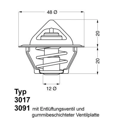 Billede af WAHLER 3017.92D50 Termostat 92 med pakning OPEL: Manta B Sedan