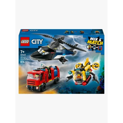Billede af LEGO City 60462 Remix helikopter, brandbil og ubåd
