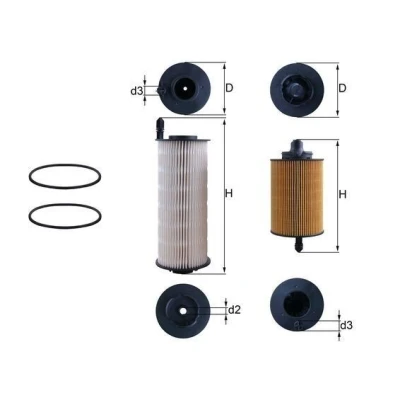 Billede af Brændstof filter MAHLE ORIGINAL KX 646KIT