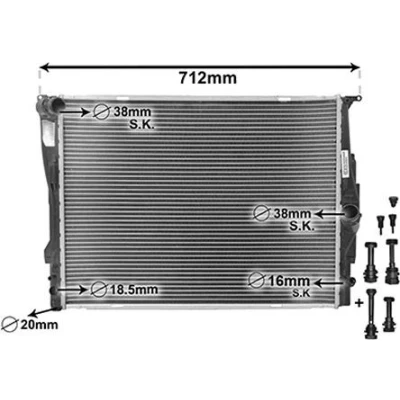 Billede af VAN WEZEL *** IR PLUS 06002303 Radiator Aluminium 600 460 30 med tilbehør adapter Loddet køleripper BMW: 3 Touring, Coupe, Sedan