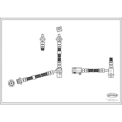 Billede af CORTECO 19033544 Bremseslange venstre foraksel 272 NISSAN: Primera Stationcar, Sedan