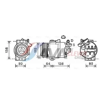 Billede af PRASCO RTAK565 Kompressor DKS17 R 134a