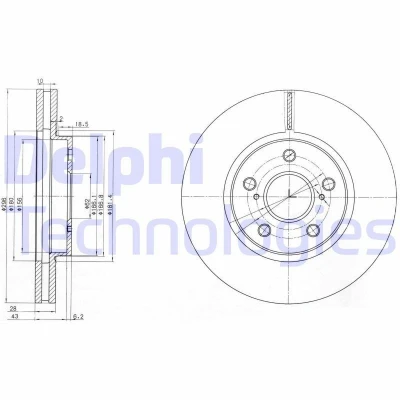 Billede af DELPHI BG3735 Bremseskiver 296 28 5 ventileret olieret ubehandlet uden hjullejer, ABS sensorring LEXUS: RX I