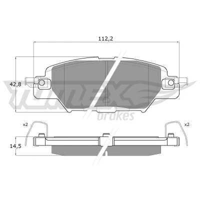 Billede af TOMEX brakes TX 18 31 Bremseklodser bagaksel med akustisk advarsel for slid MAZDA: CX 5 I, II