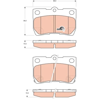 Billede af TRW COTEC GDB3399 Bremseklodser med akustisk advarsel for slid LEXUS: IS 2