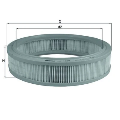 Billede af MAHLE ORIGINAL LX 1638 Luftfilter 67,0 286,0 Filterindsats FIAT: Seicento / 600 Hatchback