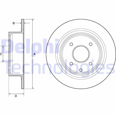 Billede af DELPHI BG4666C Bremseskiver 292 9 4 fuldstændigt coatet ubehandlet uden hjullejer, ABS sensorring