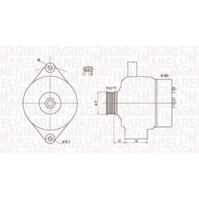 Billede af MAGNETI MARELLI 063732026010 Generator 12V 70A SUZUKI: SWIFT 3, SX4 I Hatchback, Grand Vitara 1 SUV