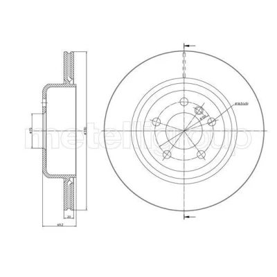 Billede af METELLI Bremseskive BMW: 5 Touring, Sedan 330,0mm 20,0mm ventileret 23 1281C 34216775287,34216898733 Bremseskiver, Skivebremser