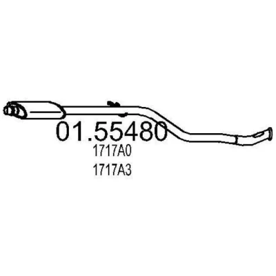 Billede af MTS 01.55480 Midterste Lyddæmper 1520 PEUGEOT: 106 II Hatchback
