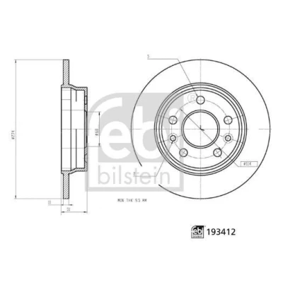 Billede af FEBI BILSTEIN Bremseskive bagaksel 274mm 11mm 5 hul 114mm fuldstændigt 193412 440A09225R Bremseskiver, Skivebremser