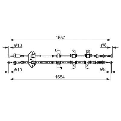 Billede af BOSCH 1 987 482 896 Håndbremsekabel 1657, 1654 MAZDA: 6 Stationcar, Hatchback
