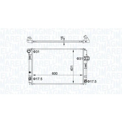 Billede af MAGNETI MARELLI 350213208300 Radiator 600 401 16 Loddet køleripper