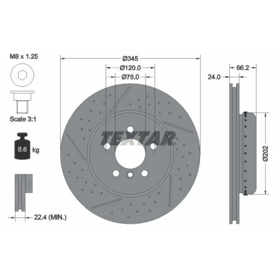 Billede af TEXTAR PRO+ 92265525 Bremseskiver BMW: 3 Touring, 4 Gran Coupe, Sedan