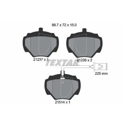 Billede af TEXTAR 2123701 Bremseklodser med indbygget slid advarselskontakt LAND ROVER: Range Rover 1, Discovery 1