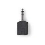 Billede af Stereo Audio Adapter 6.35 mm Hanstik 2x Hunstik Nikkelplateret Lige ABS Sort 10 stk. Konvolut