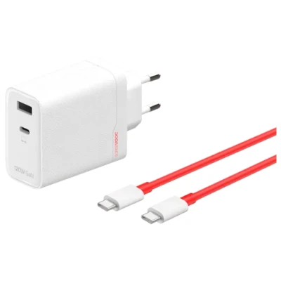 Billede af OnePlus SuperVOOC USB C + A Hurtiglader 120W Hvid